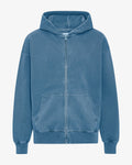 Organic Oversized Zip Hood - Faded Indigo