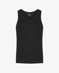 Organic Rib Tank Top - Deep Black