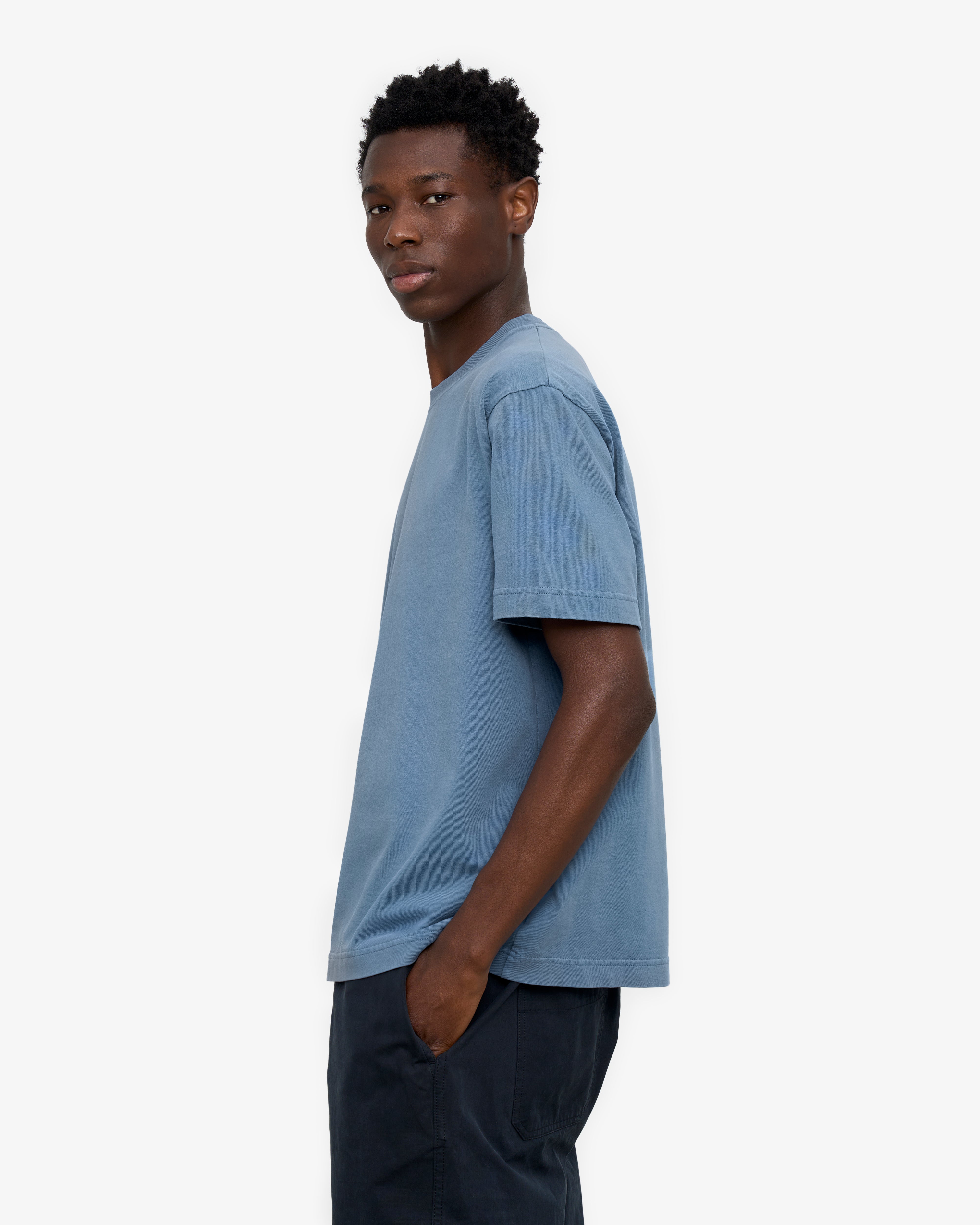 Heavy Organic Boxy Tee - Faded Indigo