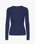 Women Organic Rib LS T-Shirt - Marine Blue