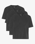 Organic Boxy Crop Tee - Faded Black (3-Pack)