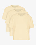 Organic Boxy Crop Tee - Soft Yellow (3-Pack)