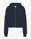 Organic Crop Zip Hood - Navy Blue