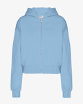 Organic Crop Zip Hood - Seaside Blue