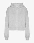 Organic Crop Zip Hood - Snow Melange