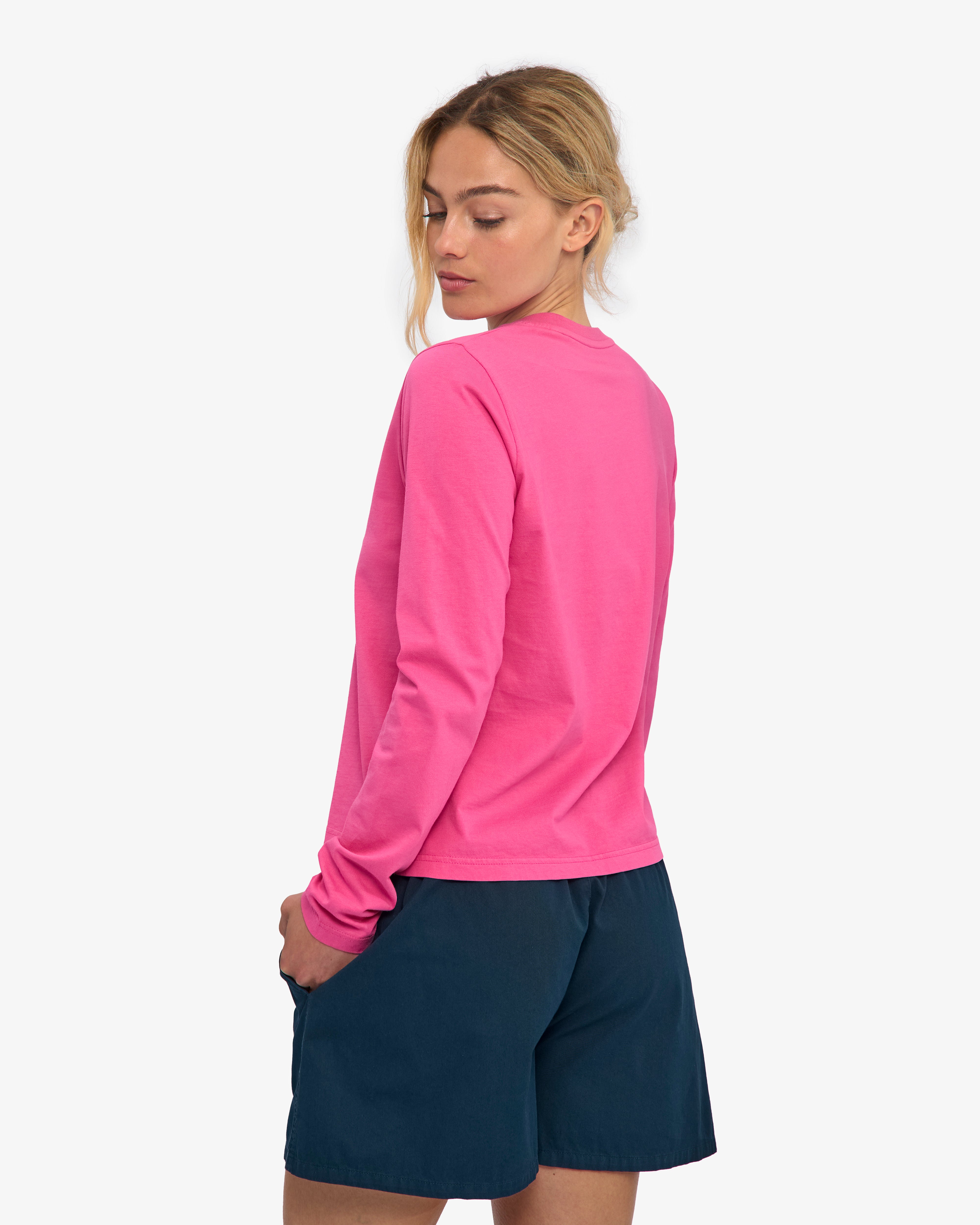 Women Organic LS T-Shirt - Bubblegum Pink
