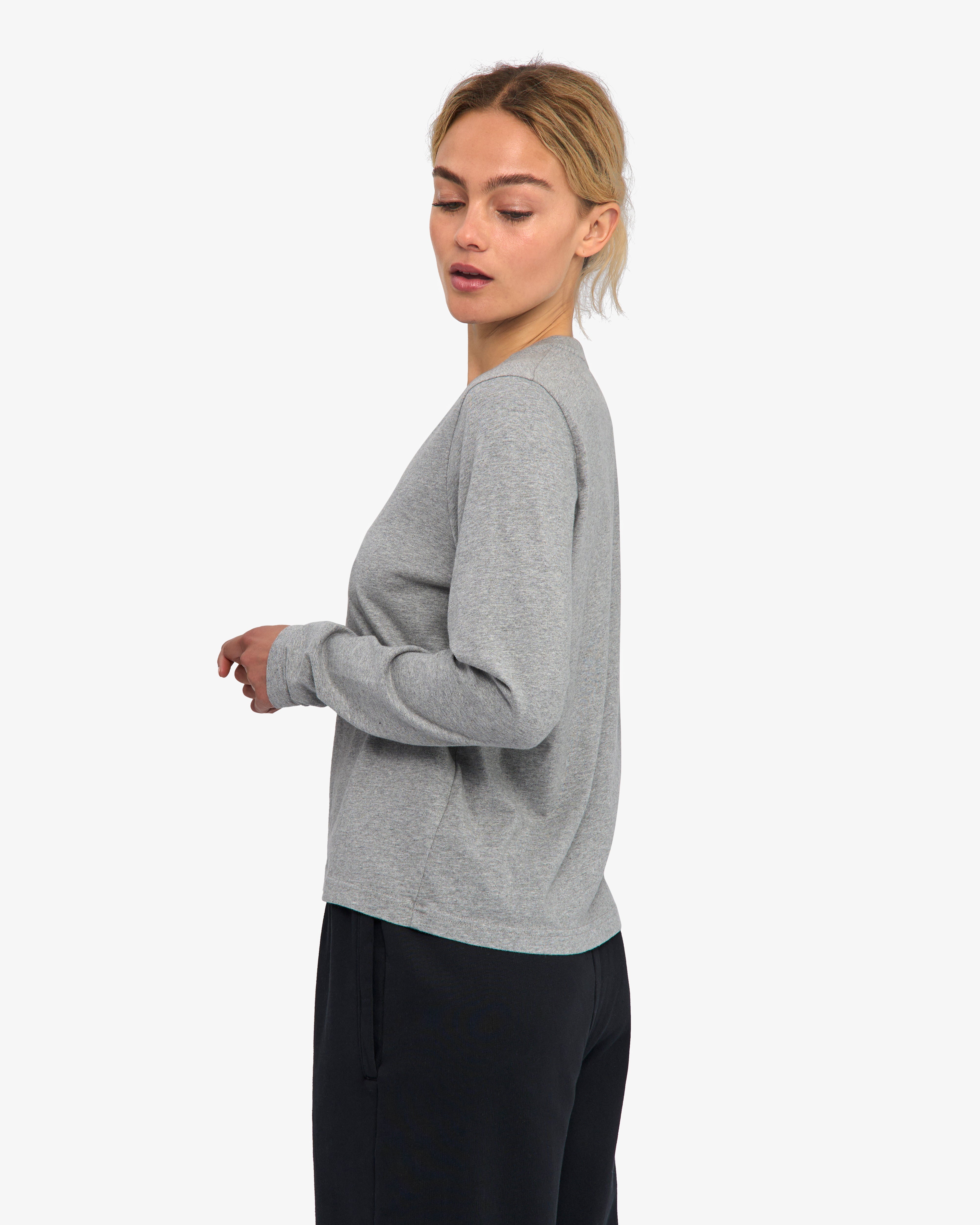 Women Organic LS T-Shirt - Heather Grey