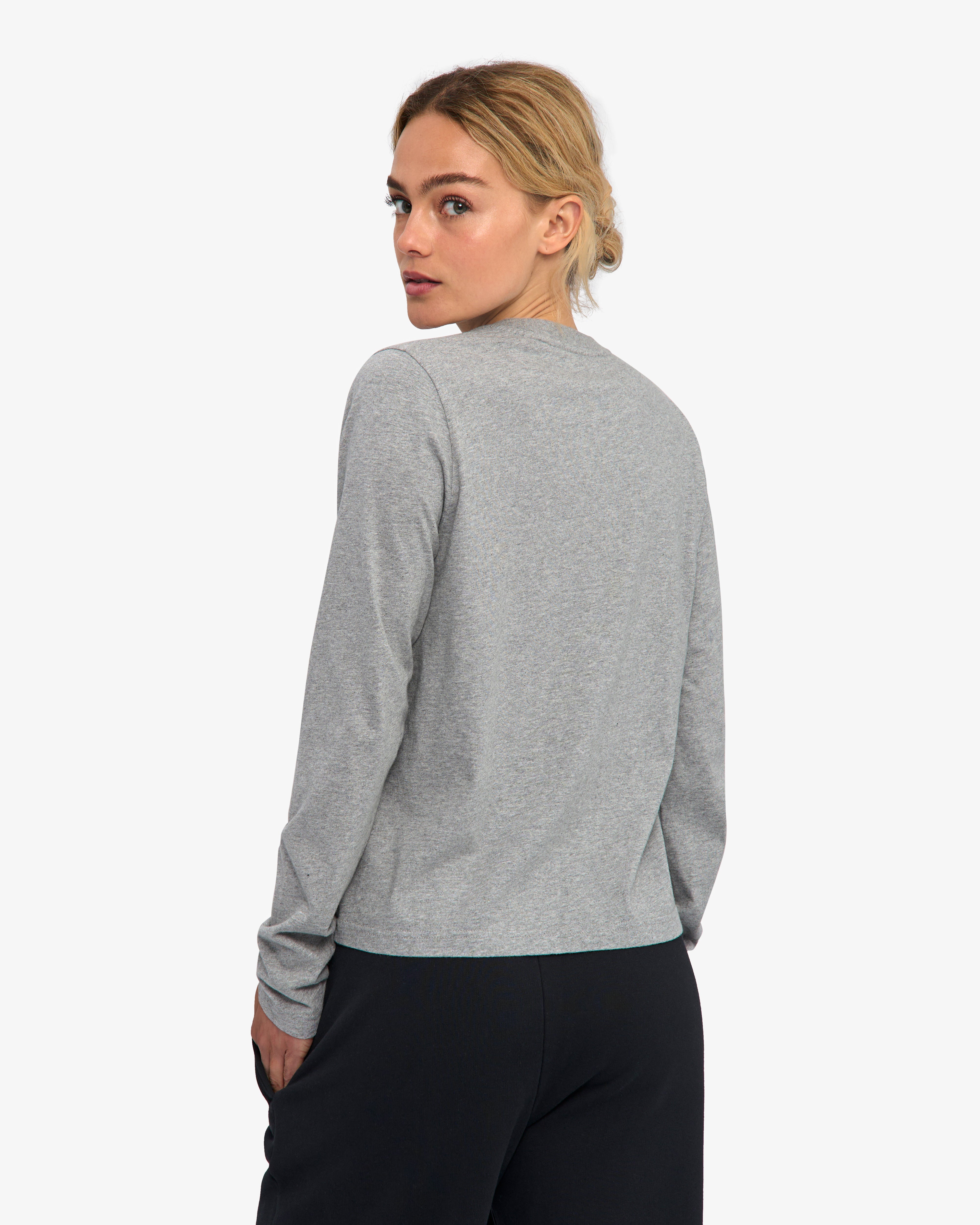 Women Organic LS T-Shirt - Heather Grey