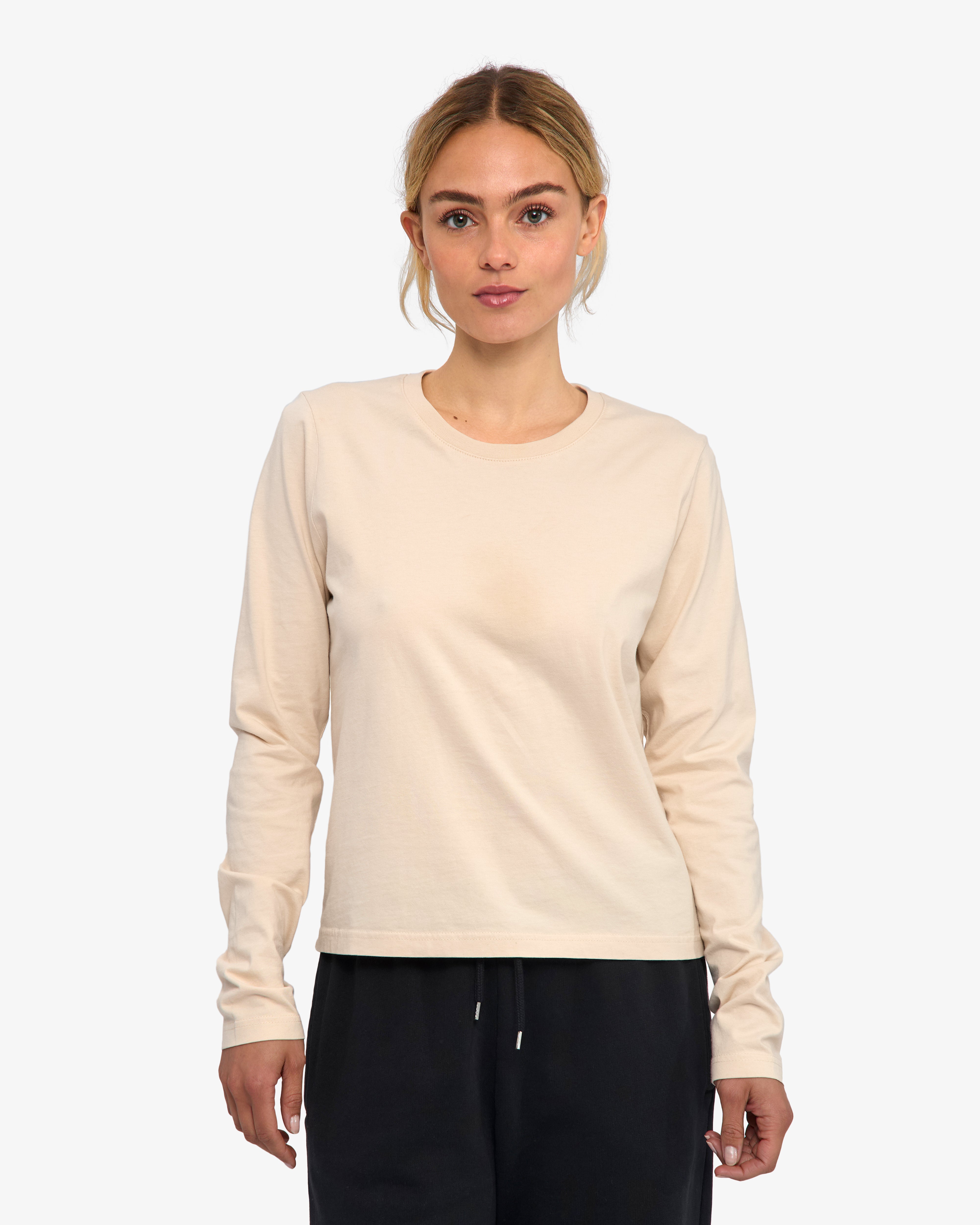 Women Organic LS T-Shirt - Ivory White