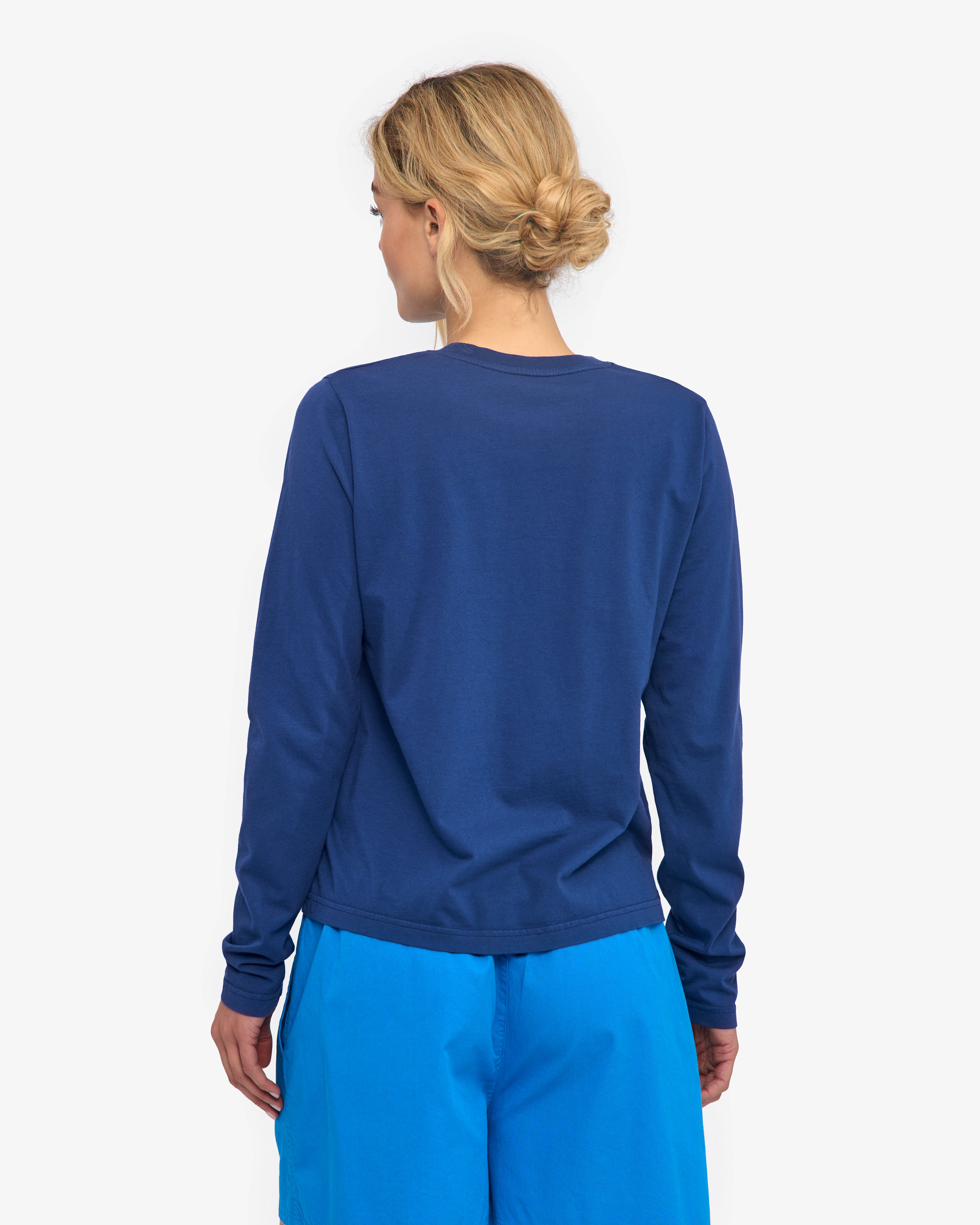 Women Organic LS T-Shirt - Marine Blue