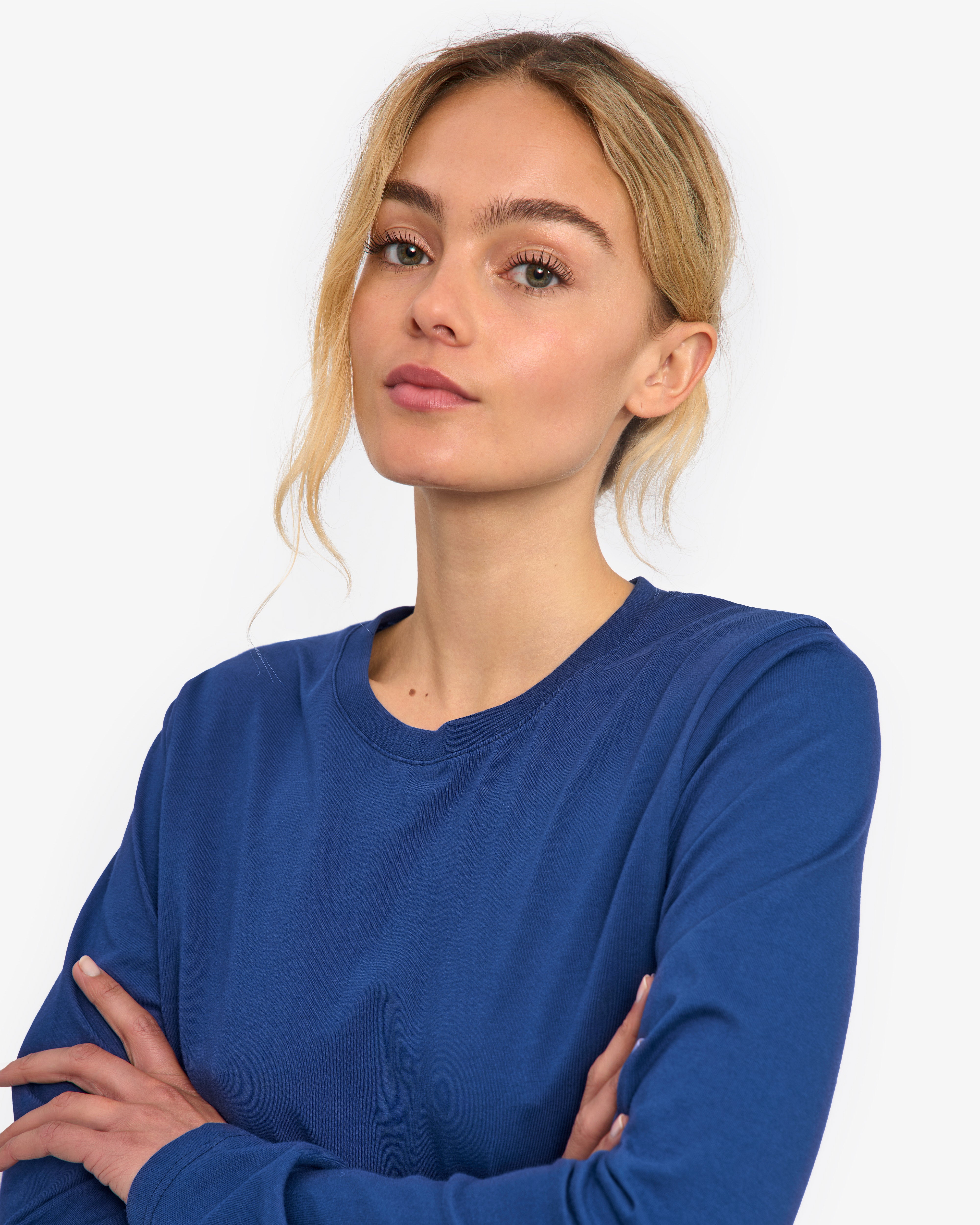 Women Organic LS T-Shirt - Marine Blue