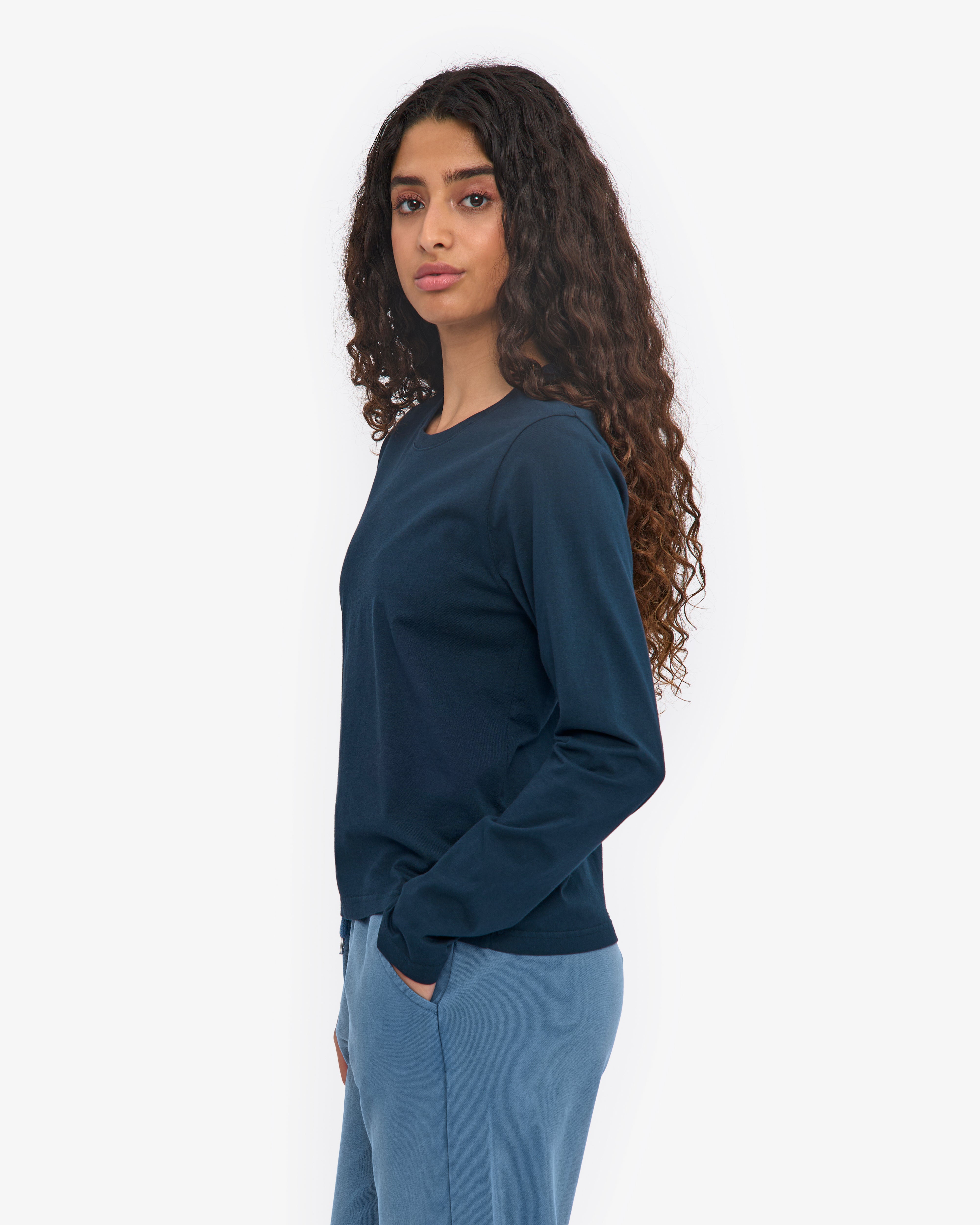 Women Organic LS T-Shirt - Navy Blue