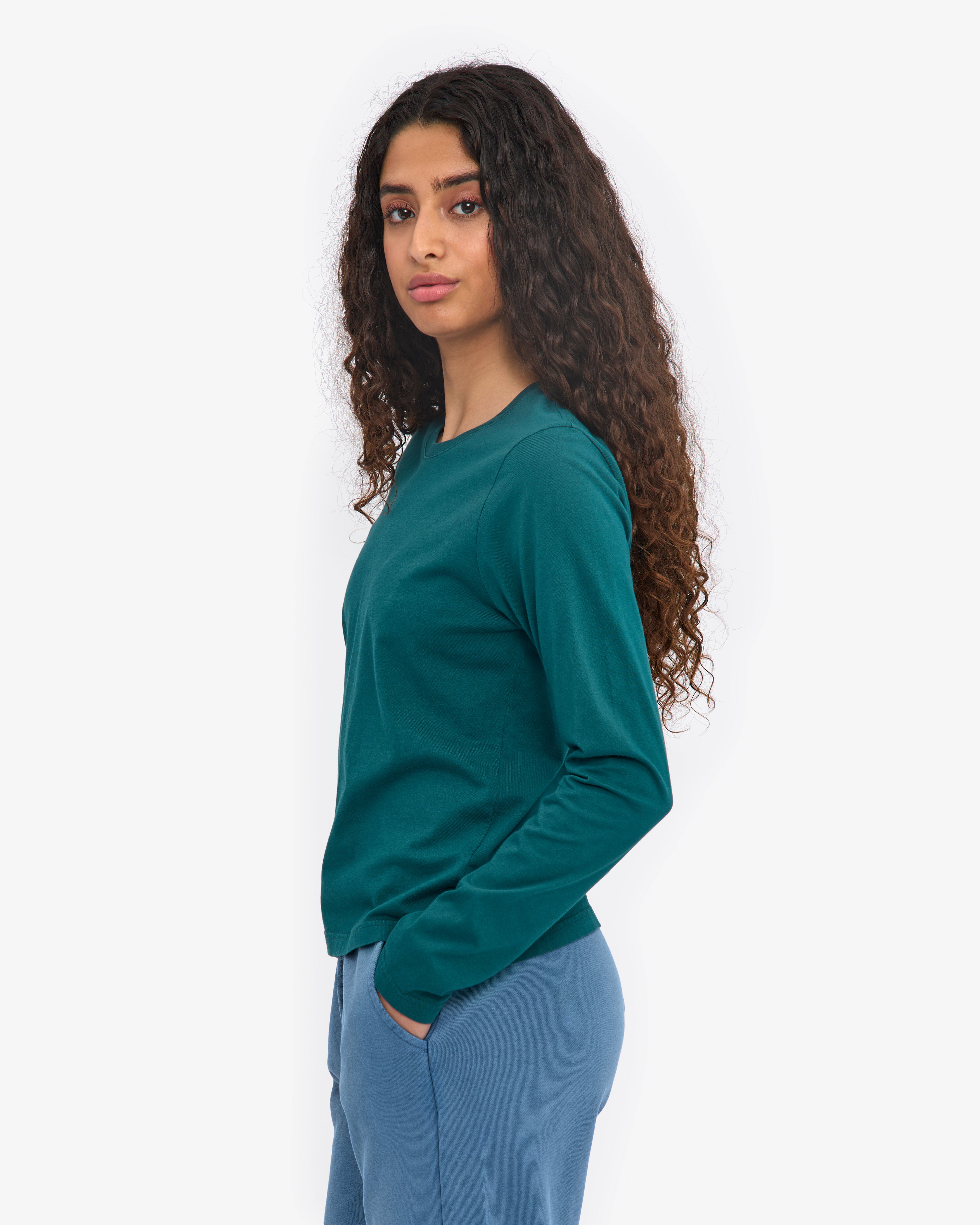 Women Organic LS T-Shirt - Ocean Green