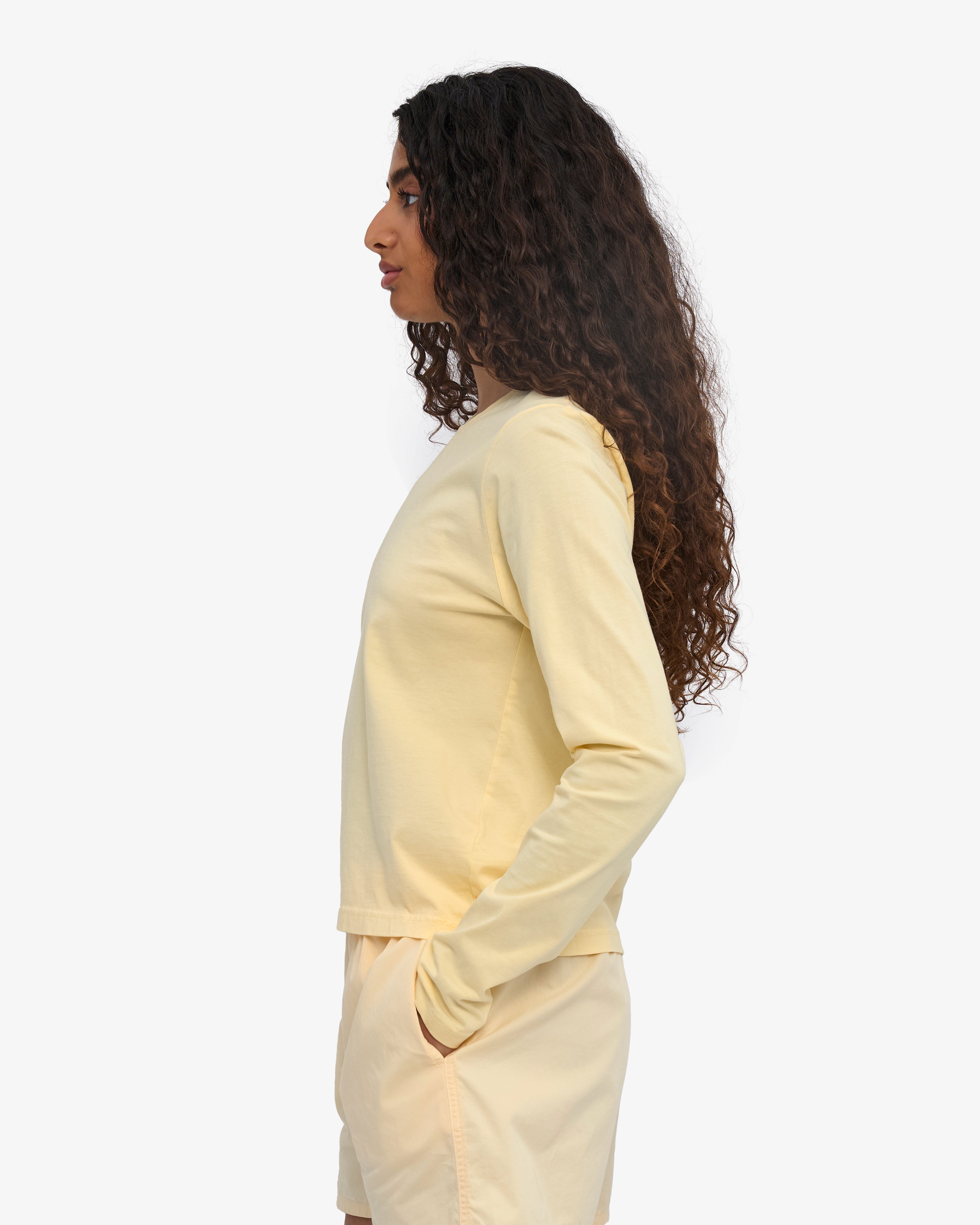 Women Organic LS T-Shirt - Soft Yellow