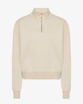 Women Organic Quarter Zip - Ivory White