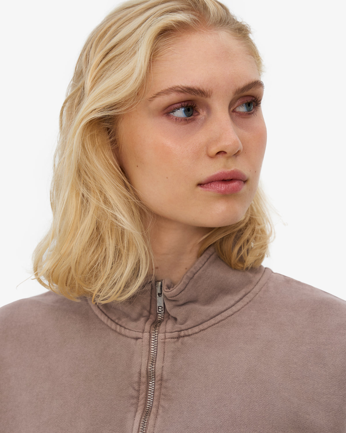 Women Organic Quarter Zip - Faded Khaki
