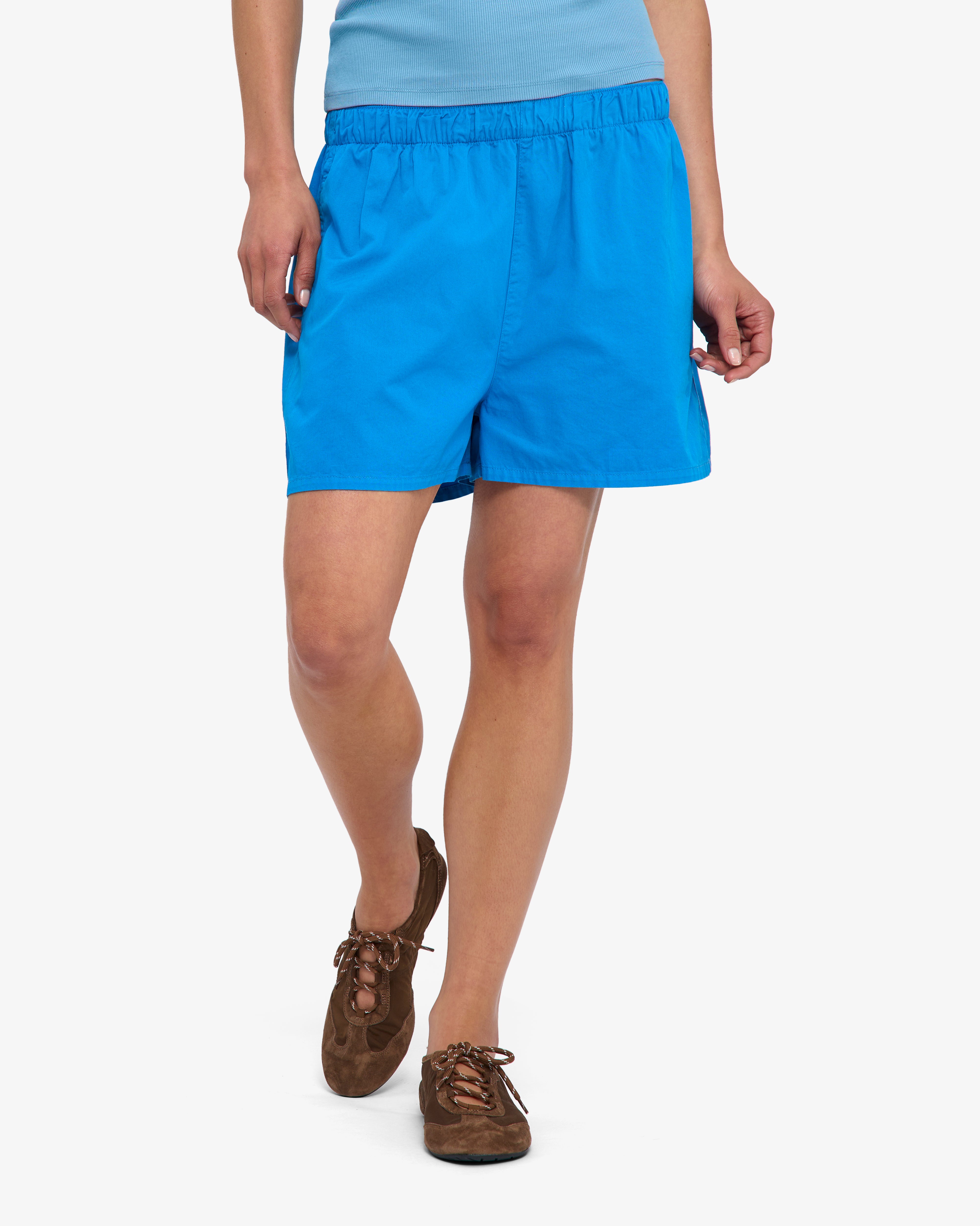 Women Organic Twill Shorts - Pacific Blue