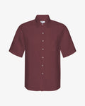 Linen SS Shirt - Oxblood Red