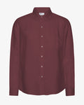 Linen Shirt - Oxblood Red