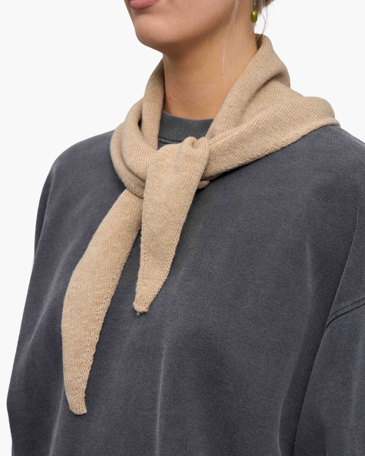 Cashmere Triangle Scarf - Bamboo Beige