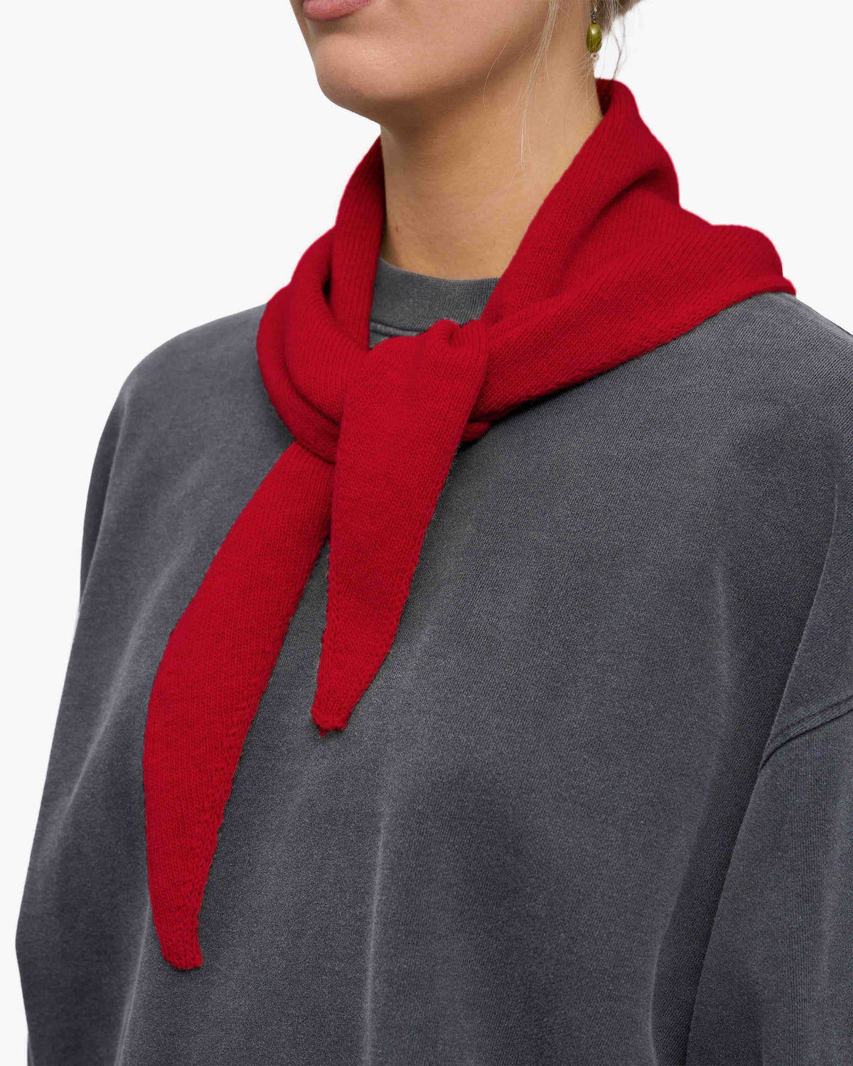 Cashmere Triangle Scarf - Red Tangerine