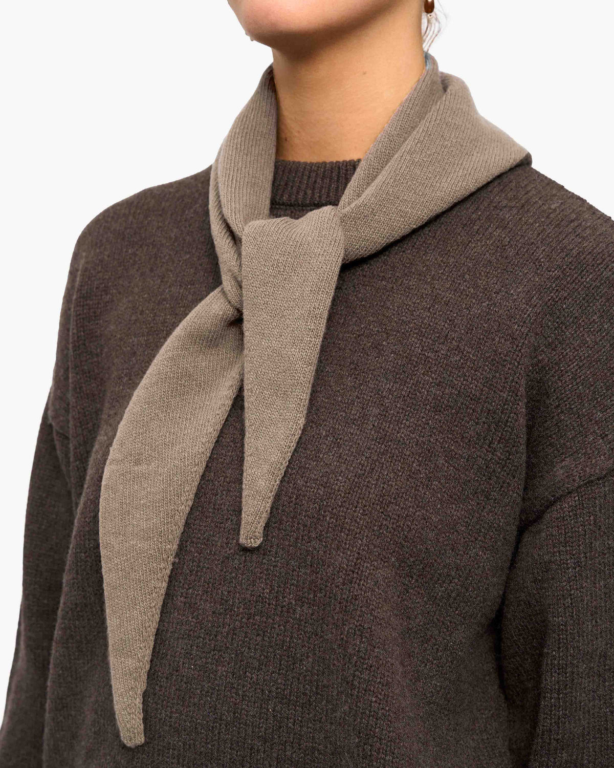 Merino Wool Triangle Scarf - Bamboo Beige