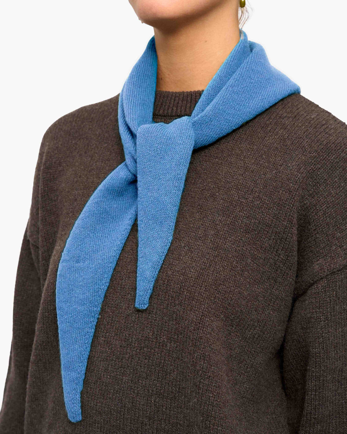 Merino Wool Triangle Scarf - Pacific Blue