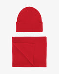 Merino Wool Beanie & Scarf - Scarlet Red