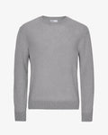 Pull col rond en laine mérinos classique - Gris chiné