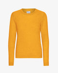 Women Light Merino Wool Crew - Burned Yellow