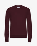 Light Merino Wool Crew - Oxblood Red