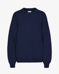 Oversized Merino Wool Crew - Marine Blue