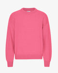 Oversized Merino Wool Crew - Bubblegum Pink