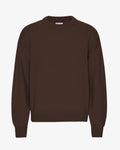 Oversized Merino Wool Crew - Coffee Brown