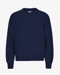 Oversized Merino Wool Crew - Marine Blue
