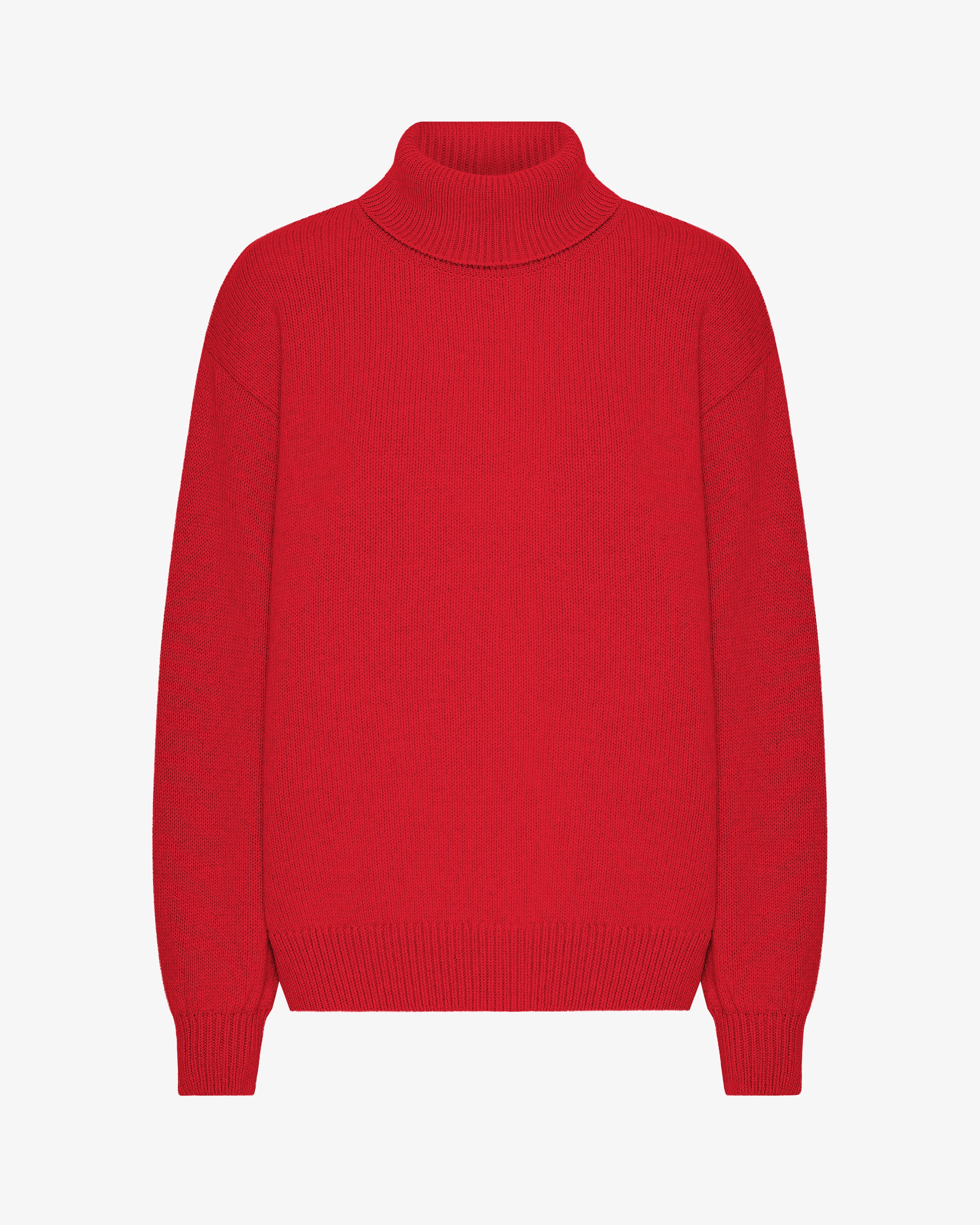 Merino Wool Turtleneck - Scarlet Red