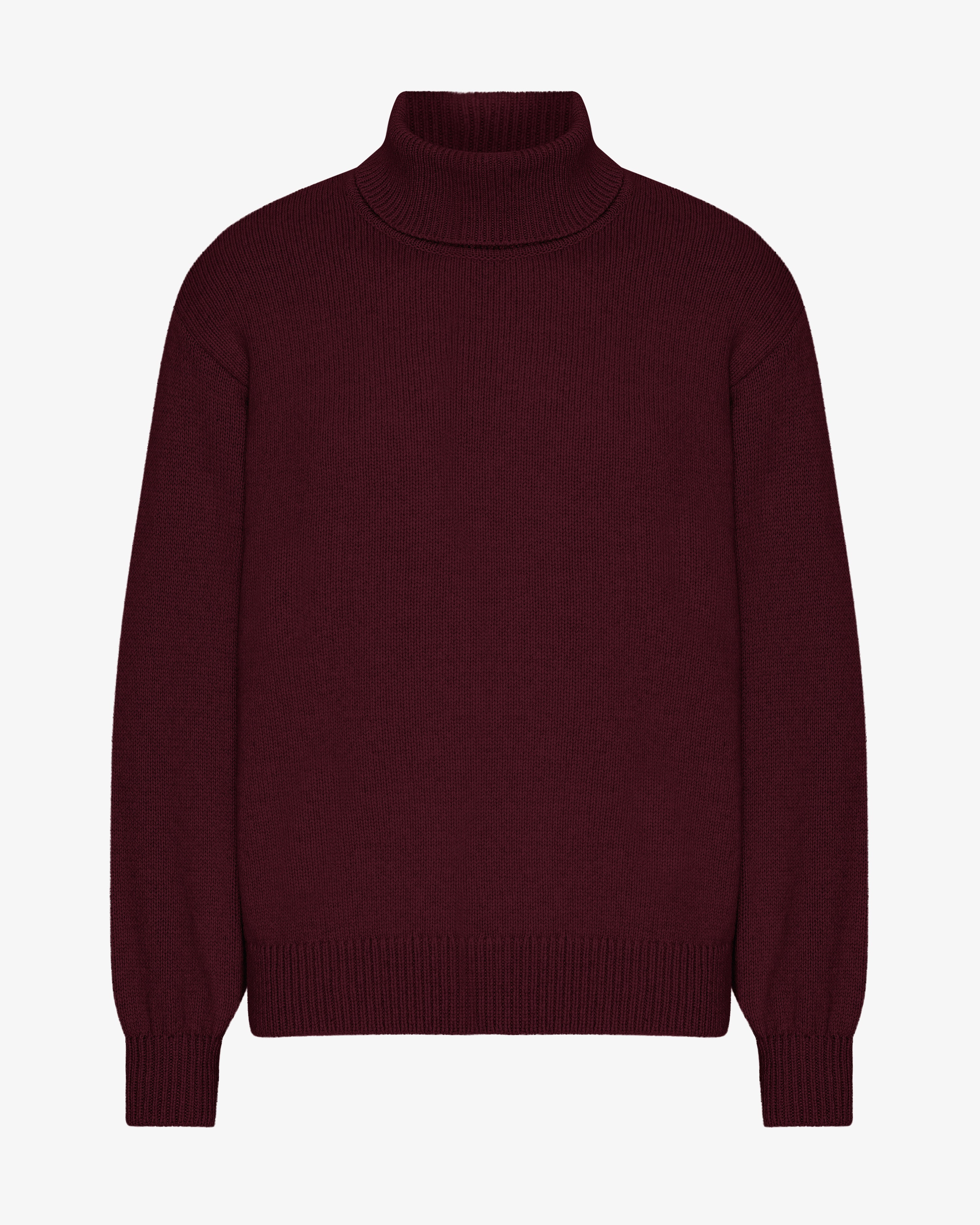 Merino Wool Turtleneck - Oxblood Red