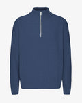 Merino Quarter Zip - Petrol Blue