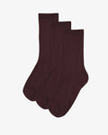 Women Classic Organic Sock - Oxblood Red (3-Pack)