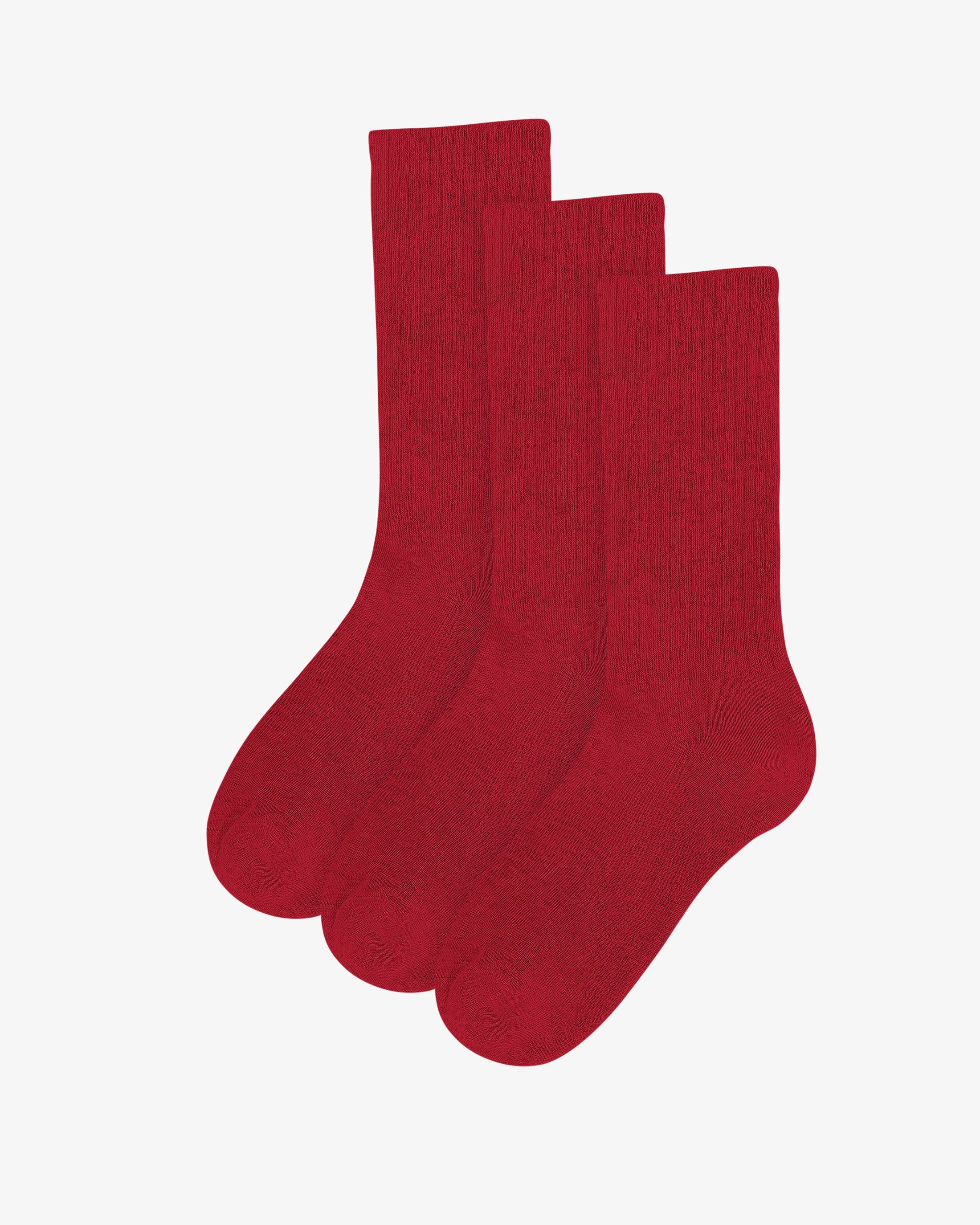 Organic Active Sock - Scarlet Red (3-Pack)