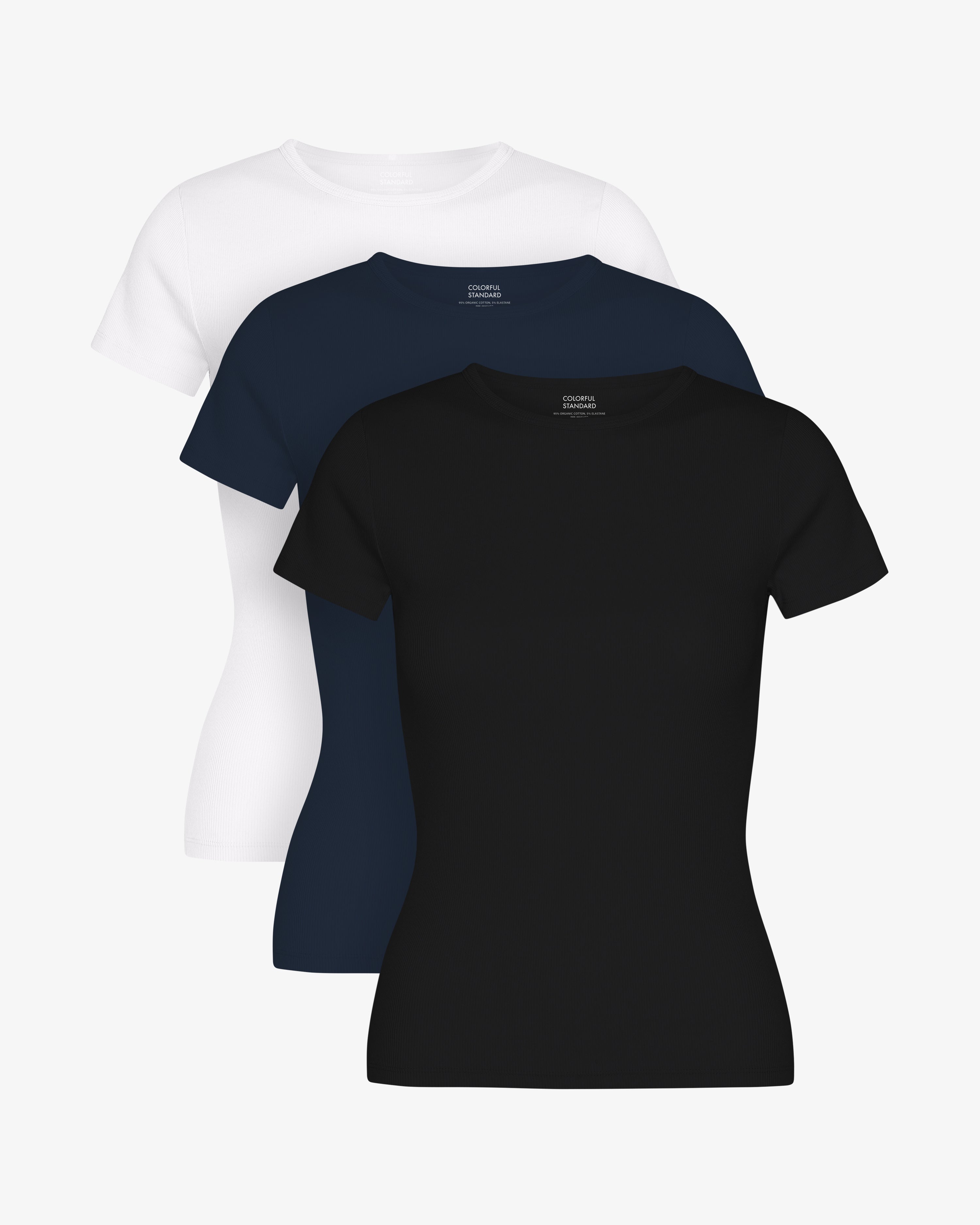 Organic Rib Tee - Mixed 04 (3-Pack)